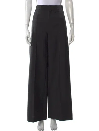 Pre-owned Loewe Mohair Wide Leg Pants In Black