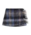 Loewe Blue Checked Mini Skirt In Mohair And Wool Blend Women In Blue