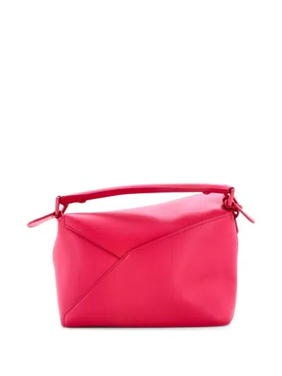Pre-owned Loewe Monochrome Puzzle Edge Bag Leather Small Crossbody Bag In Pink