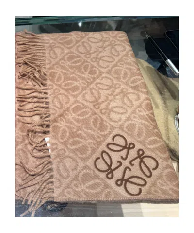 Loewe Word Puzzle Scarf In Brown