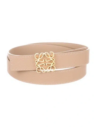 Pre-owned Loewe Monogram Pattern Skinny Belt In Neutrals