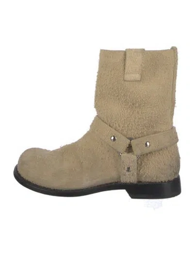 Pre-owned Loewe Moto Boots In Neutral