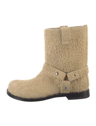 Pre-owned Loewe Moto Boots In Neutral