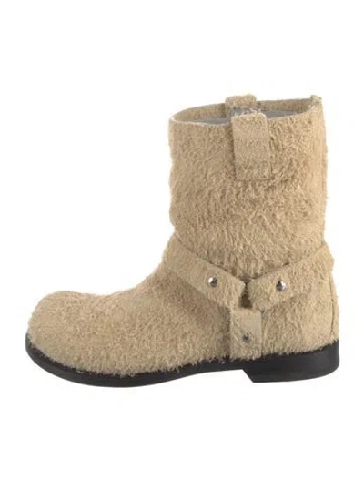 Pre-owned Loewe Moto Boots In Neutrals