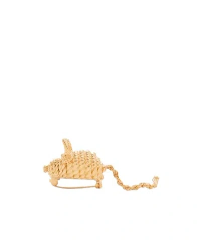 Loewe Mouse Brooch In Gold