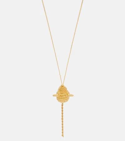 Loewe Mouse Pendant Necklace In Gold