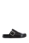 Loewe Ease Buckle Brushed Leather Clogs In Black