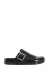 Loewe Ease Buckle Brushed Leather Clogs In Black
