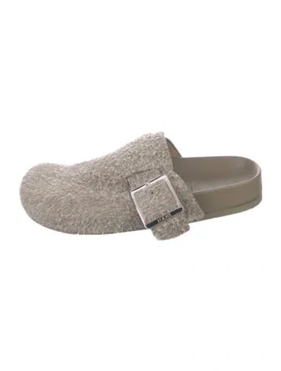 Pre-owned Loewe Mules In Grey/neutrals