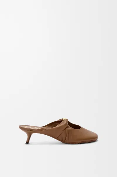 Loewe Lambskin Pebble Soft Heeled Mules 45 In Brown
