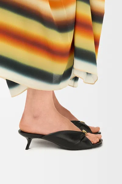 Loewe Pebble Soft Slide In Nappa Lambskin Size:41 For Woman In Black