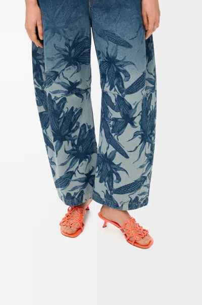 Loewe Petal Anagram Slide In Soft Leather Skin Size: 41 For Woman In Orange