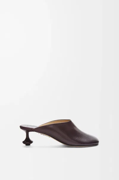 Loewe Toy 45 Leather Mules In Burgundy