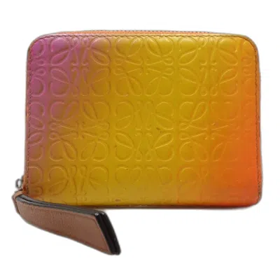 Pre-owned Loewe Multi-color Orange Leather Coin Purse/coin Case ()