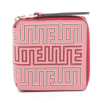 Pre-owned Loewe Multi-color Pink Red Color Leather Wallet (bi-fold) ()