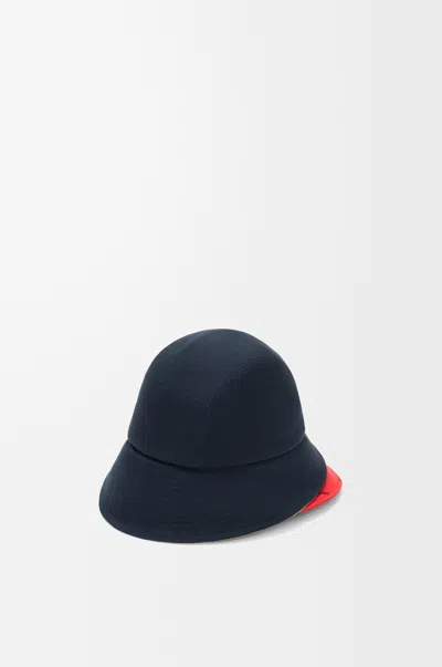 Loewe Multi-brim Bucket Hat In Cotton Canvas Size: M For Woman In Blue