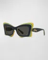 LOEWE MULTICOLOR ACETATE BUTTERFLY SUNGLASSES