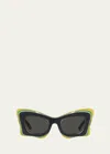 Loewe Multicolor Acetate Butterfly Sunglasses In Black