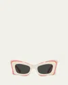 Loewe Multicolor Acetate Butterfly Sunglasses In White