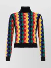 Loewe Multicolor Argyle Pattern Turtleneck Sweater In Multi