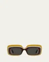 Loewe Multicolor Curved Logo Acetate Rectangle Sunglasses In Multi
