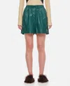 Loewe Leather Elasticated Mini Shorts In Multicolor