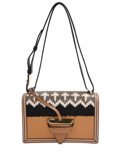 Loewe Multicolor Leather Small Barcelona Knitted Accent Shoulder Bag  (authentic Pre-loved) In Brown