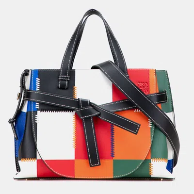 Pre-owned Loewe Multicolor Medium Patchwork Leather Gate Top Handle Satchel