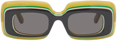 Loewe Multicolor Multilayer Rectangular Sunglasses In Gray