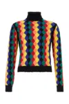 Loewe Multicolor Argyle Pattern Turtleneck Sweater In Multi