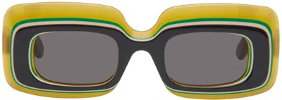 Loewe Multicolor Paula's Ibiza Multilayer Rectangular Sunglasses In Grey/other/smoke