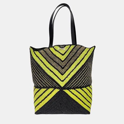 Pre-owned Loewe Multicolor Raffia Paulas Ibiza Puzzle Fold Tote Bag