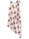 Loewe Asymmetrical Floral Print Dress In Multicolor