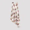 Loewe Asymmetrical Floral Print Dress In Multicolor