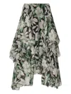Loewe Silk Skirt In Green