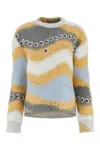 Loewe Womens Multicolor Stripe-pattern Crewneck Knitted Jumper