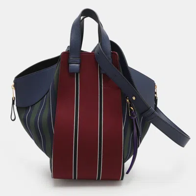 Pre-owned Loewe Multicolor Striped Canvas And Leather Small Hammock Shoulder Bag
