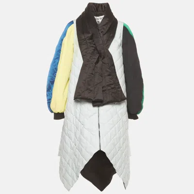 Pre-owned Loewe Multicolor Wool Blend Oversized Quilted Zip Up Jacket S