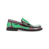 Loewe Multicolour Calf Leather Loafers With Decorative Strap In Multi