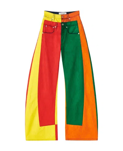 Loewe Multicolour Patchwork Jeans In Denim