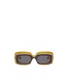 Loewe Multicolor Curved Logo Acetate Rectangle Sunglasses In Brown