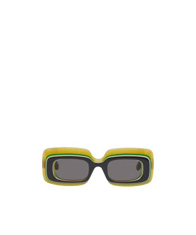 Loewe Multilayer Rectangle Sunglasses In Multicolor
