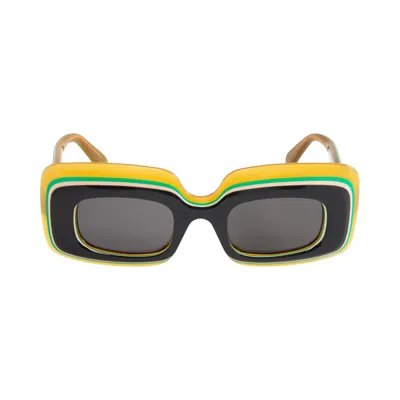 Pre-owned Loewe Multilayer Rectangular Sunglasses 'grey/smoke' | Men's Size Onesize In Gray