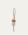 Loewe Mushroom Bag Charm In Woven Leather