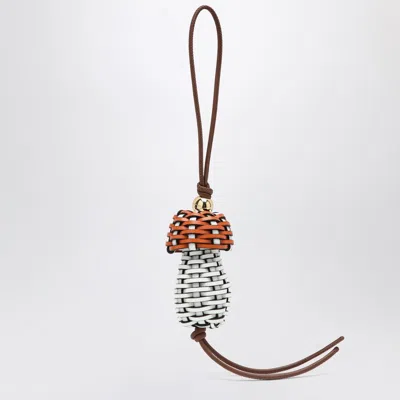 Loewe Mushroom Pendant In Leather Women In White