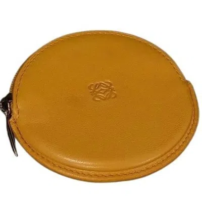 Pre-owned Loewe Mustard Leather Coin Purse/coin Case ()
