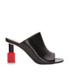 Loewe Nail Polish-heel 80 Leather Mules In Black