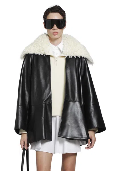 Loewe Nappa Lambskin Short Coat In Black