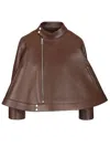 Loewe Nappa Leather A-line Jacket Jackets Brown