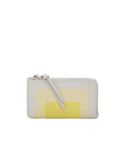 Loewe Nappa Leather Coin Card Holder In Gray